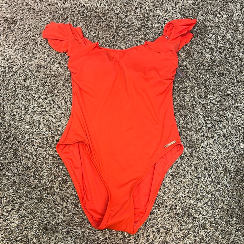 NWT Vince Camuto Orange one piece bathing suit